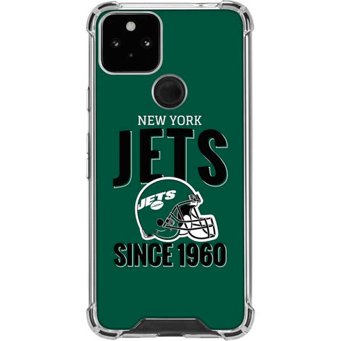 NFL New York Jets Helmet Google Pixel 5 Clear Case